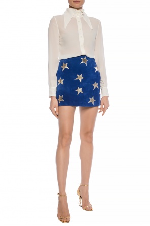 Suede skirt with patches, zdjęcie 2 Suede skirt with patches od Saint Laurent